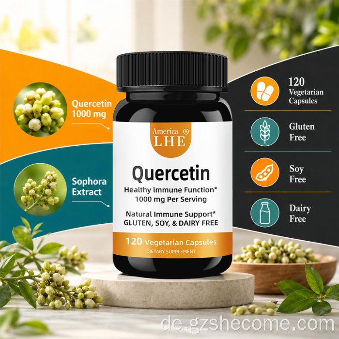 Vegetarische Quercetin-Kapseln von Shecome unterstützen die Gesundheit des Immunsystems
